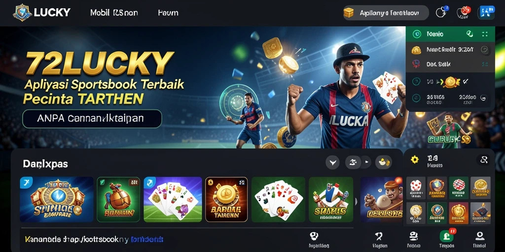 Tampilan antarmuka pengguna 72LUCKY dalam aplikasi Sportsbook.