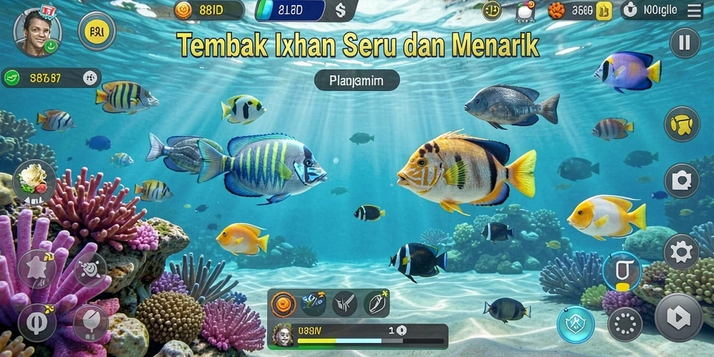 Tampilan gameplay seru dalam permainan Tembak Ikan 88ID.
