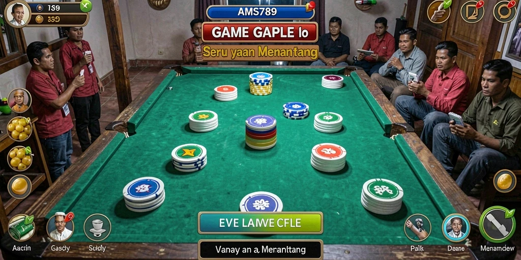 Tampilan gameplay Gaple yang seru di AMS789.
