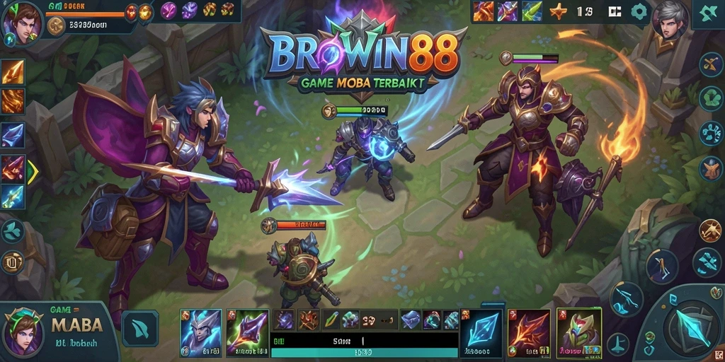 Screenshot gameplay BROWIN88 menampilkan aksi pertempuran seru.