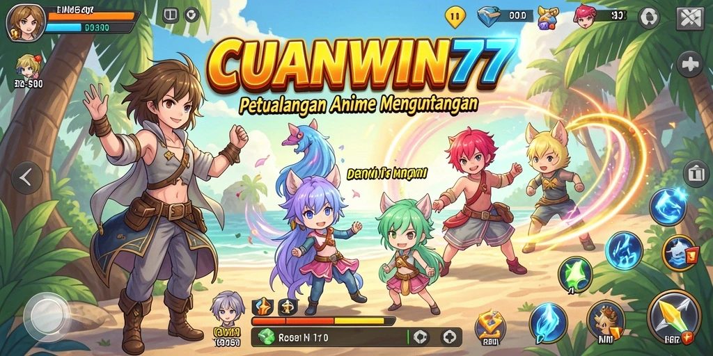 Menampilkan karakter anime yang beraksi dalam pertempuran seru.