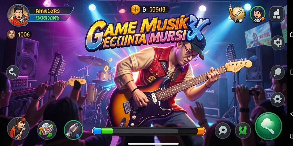 Screenshot D06 menampilkan gameplay menantang yang penuh musik.