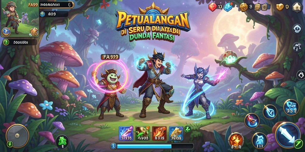 Screenshot menunjukkan karakter menjelajahi dunia penuh petualangan dan tantangan.