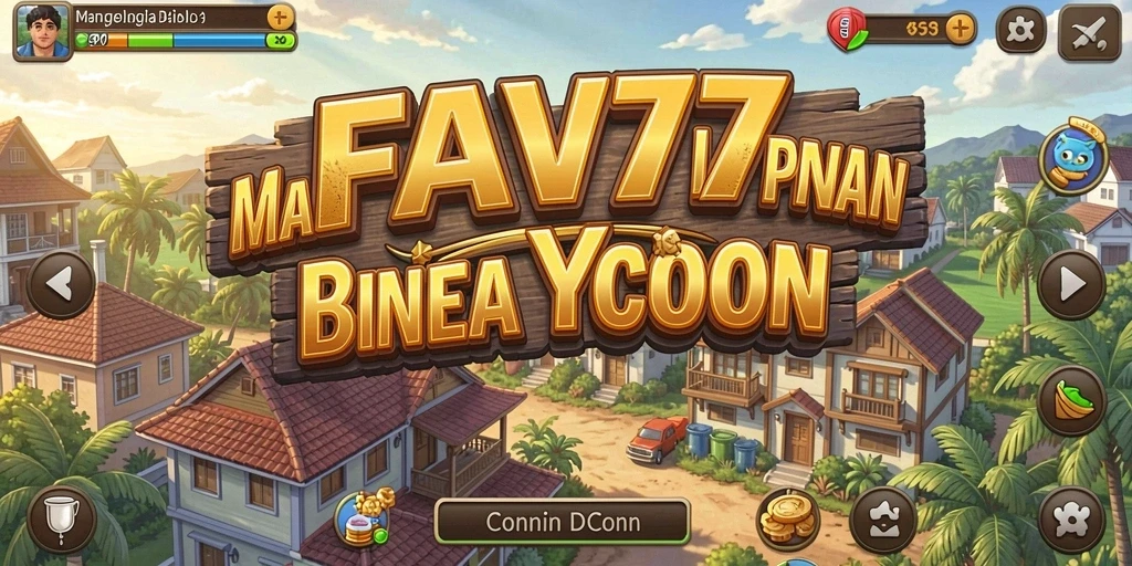 Tampilan gameplay FAV77 yang menampilkan aktivitas bisnis yang dinamis.
