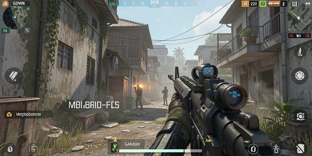 Screenshot GOWIN menampilkan gameplay FPS yang dinamis dan mendebarkan.