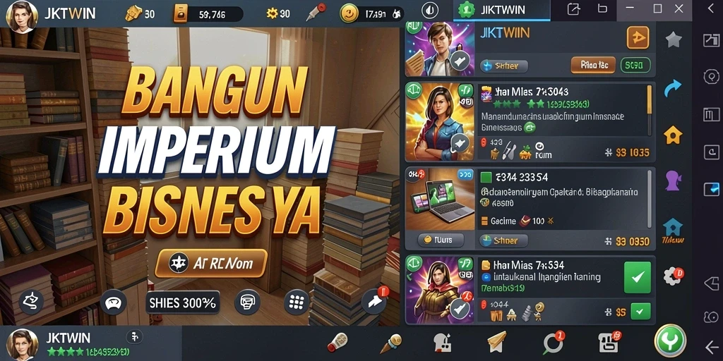 Tampilan menarik dari gameplay JKTWIN dengan banyak pilihan bisnis.
