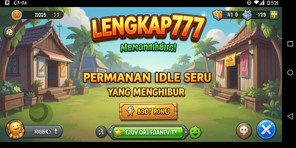 Tampilan gameplay utama LENGKAP777 yang menarik dan penuh warna.