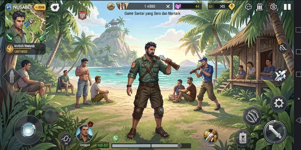 Tampilan gameplay NUSABET yang menarik dan penuh warna.