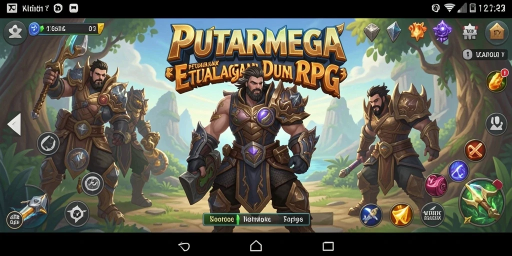 Screenshot gameplay PUTARMEGA menampilkan pertarungan epik dan karakter menawan.
