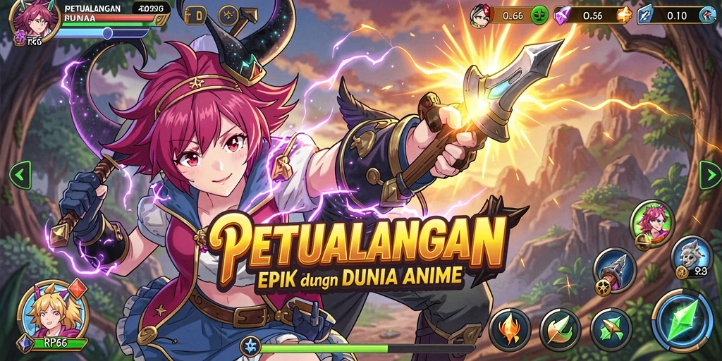 Tampilan gameplay <strong>RP66</strong> yang menawan dengan karakter Anime.