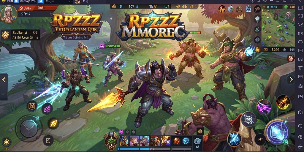 Screenshot gameplay RPZZZ menampilkan aksi petualangan MMORPG yang mendebarkan.