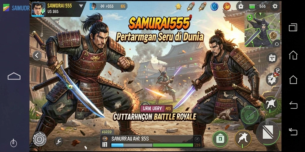 Tampilan gameplay seru dalam laga Battle Royale di SAMURAI555.