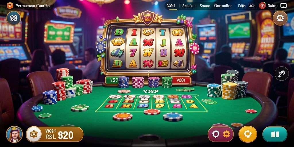 Tampilan menarik dari gameplay Kasino yang seru dan mendebarkan di V89.