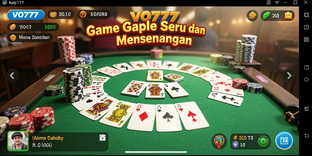 Screenshot utama VO777 menampilkan gameplay Gaple yang menarik.