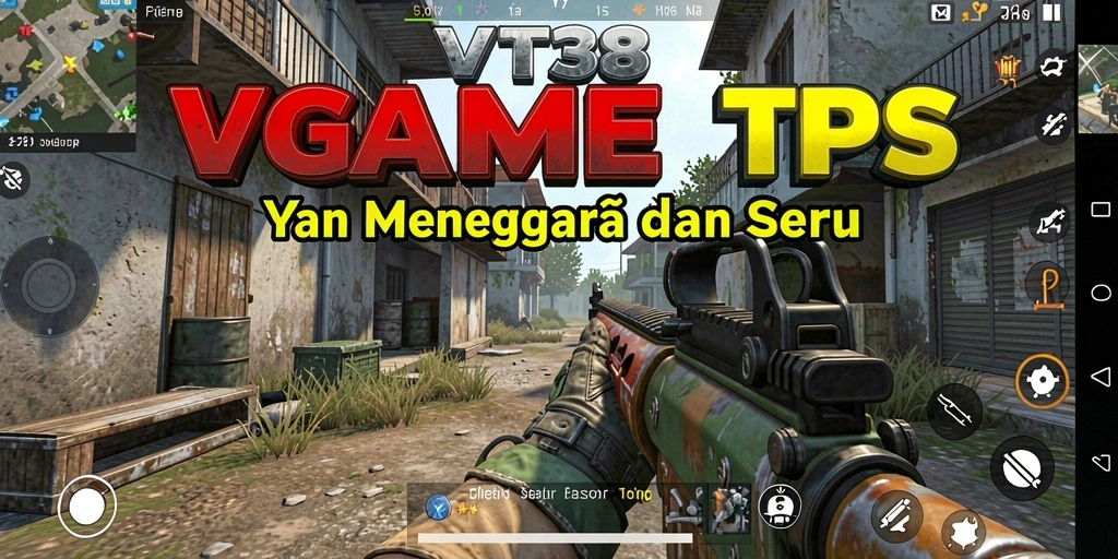 Tampilan screenshot VT38 yang menunjukkan aksi gameplay TPS seru.